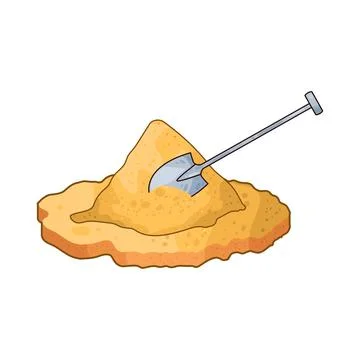 Shovel digging sand illustration Illustration