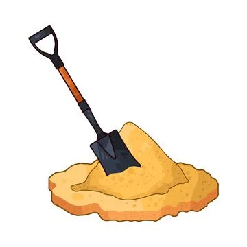 Shovel digging sand illustration Illustration