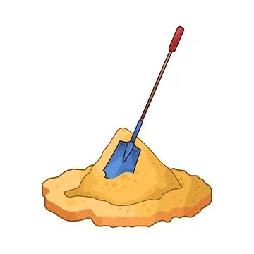 Shovel digging sand illustration Stock Illustration
