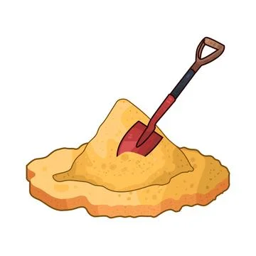 Shovel digging sand illustration Stock Illustration