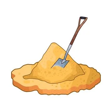 Shovel digging sand illustration Stock Illustration