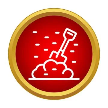 Shovel digging soil icon representing construction and gardening Stock Illustration