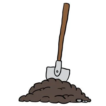 Shovel in dirt Stock Illustration