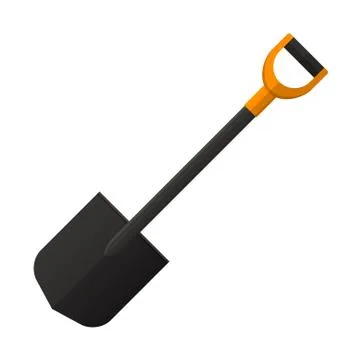 Shovel in flat design Stock Illustration
