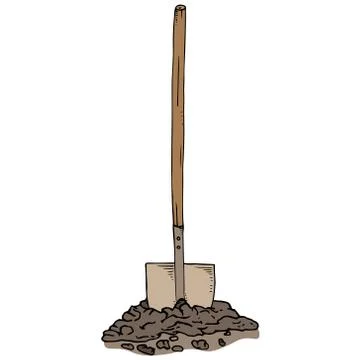 Shovel with the ground. Stock Illustration
