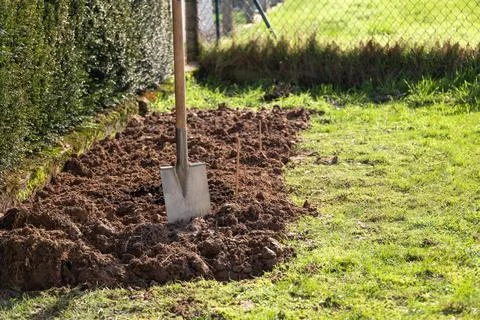 Shovel in ground Stock Photos
