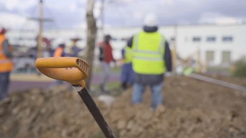 Shovel in the Heap of Soil Stock Footage 119537409