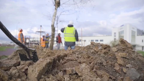 Shovel in the Heap of Soil Vídeo Stock 120879775