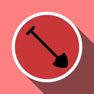Shovel icon in a circle frame Stock Illustration