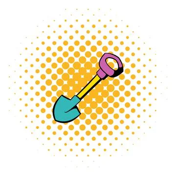 Shovel icon, comics style Stock Illustration