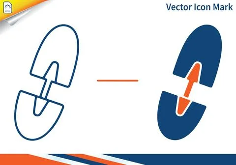 Shovel icon for digging or construction work. Illustrazione stock