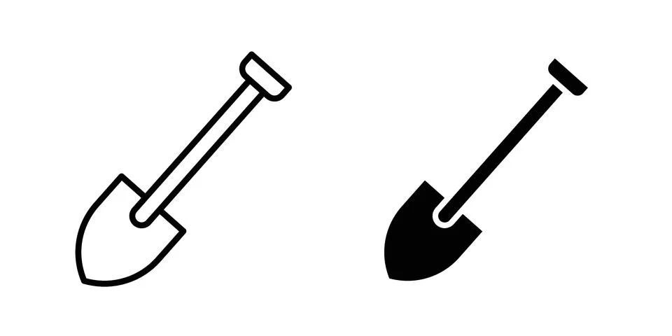 Shovel icon illustration vector, icon set for apps Illustration