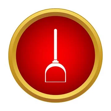 Shovel icon on a red round button イラスト素材