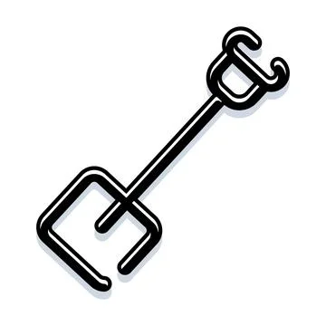 Shovel icon simplifying garden digging equipment concept Stock Illustration