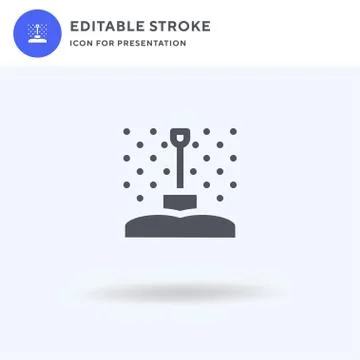 Shovel icon vector, filled flat sign, solid pictogram isolated on white, logo Illustration