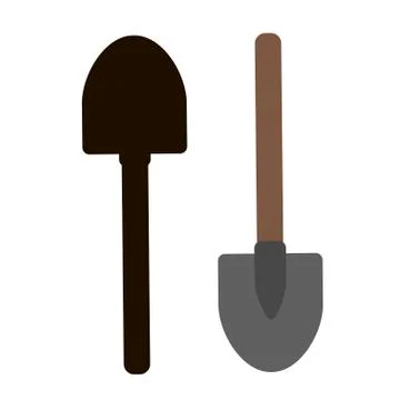 Shovel Icon on white background. Vector illustration in trendy flat style. EPS Stock Illustration