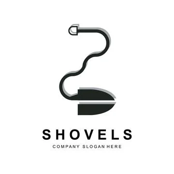 Shovel Logo Design, Construction Worker Tool Illustration Vector, Building .. Ilustración de archivo