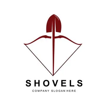 Shovel Logo Design, Construction Worker Tool Illustration Vector, Building .. イラスト素材