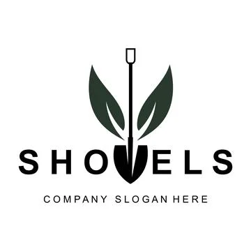 Shovel Logo Design, Construction Worker Tool Illustration Vector, Building .. イラスト素材