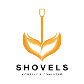 Shovel Logo Design, Construction Worker Tool Illustration Vector, Building .. Stock Illustration