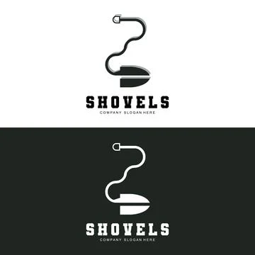 Shovel Logo Design, Construction Worker Tool Illustration Vector, Building .. Stock Illustration