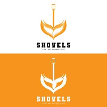 Shovel Logo Design, Construction Worker Tool Illustration Vector, Building .. Stock Illustration