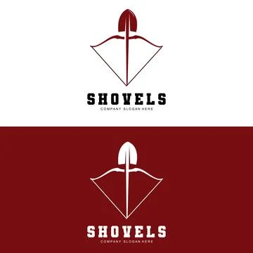 Shovel Logo Design, Construction Worker Tool Illustration Vector, Building .. Stock Illustration