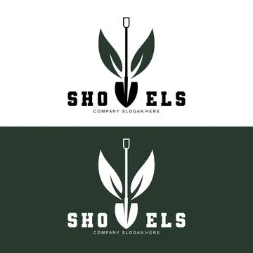 Shovel Logo Design, Construction Worker Tool Illustration Vector, Building .. Ilustración de archivo