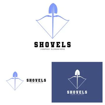 Shovel Logo Design, Construction Worker Tool Illustration Vector, Building .. Ilustración de archivo
