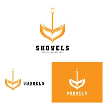 Shovel Logo Design, Construction Worker Tool Illustration Vector, Building .. Ilustración de archivo