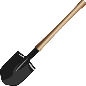 Shovel with a long handle. Digging tool. Stock Illustration