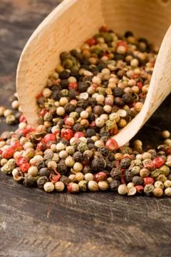 Shovel with mixed pepper beans Stock Photos