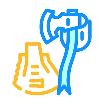 Shovel or multi tool ax color icon vector illustration Illustrazione stock