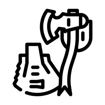 Shovel or multi tool ax line icon vector illustration Stock Illustration