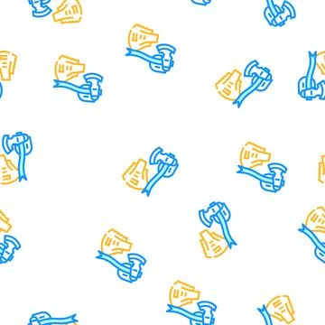Shovel or multi tool ax vector seamless pattern Stockillustratie