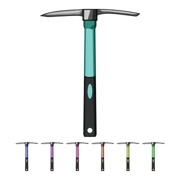 Shovel pickaxe cartoon vector graphic Stock Illustration