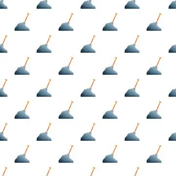 Shovel in pile of dirt pattern mining theme Stock Illustration