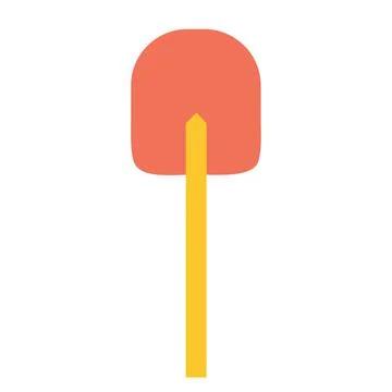 Shovel with rounded ends on an isolated white background. Construction or ren Stock Illustration
