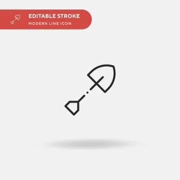 Shovel Simple vector icon. Illustration symbol design template for web mobile Stock Illustration