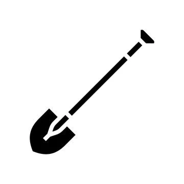 Shovel tool glyph icon vector illustration Stock Illustration