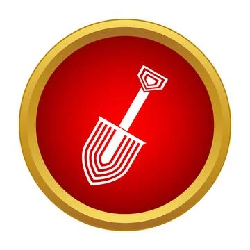 Shovel tool icon representing digging and construction work Stock Illustration