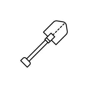Shovel, tool icon. Simple line, outline vector elements of archeology for ui and Stockillustratie