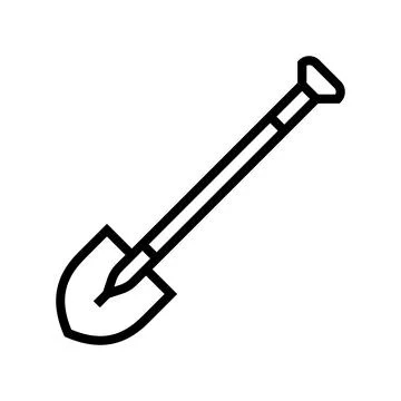 Shovel tool line icon vector illustration Stock Illustration