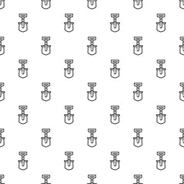 Shovel tool outline seamless pattern background design Stockillustratie