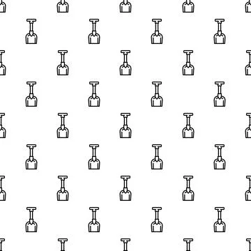 Shovel tool outline seamless repeating background pattern Stock Illustration