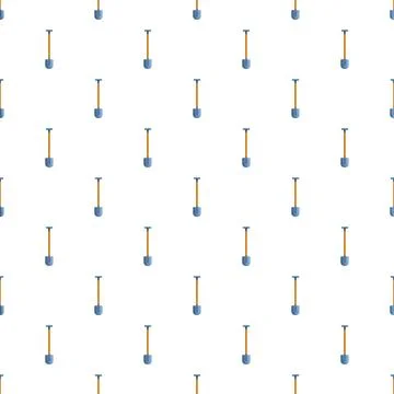 Shovel tool repeating seamless pattern on white background Stock Illustration