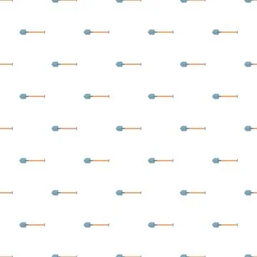 Shovel tool repeating seamless pattern on white background 스톡 일러스트