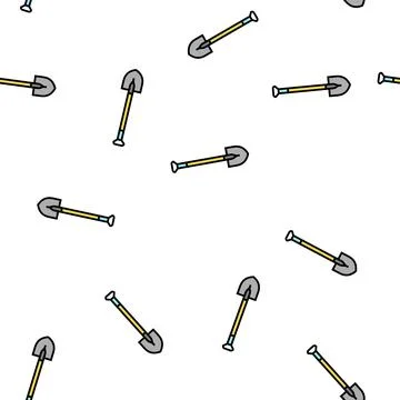 Shovel tool vector seamless pattern Ilustración de archivo