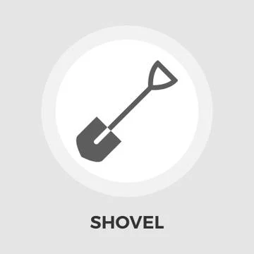 Shovel vector flat icon Stock Illustration