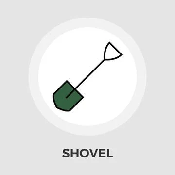Shovel vector flat icon Stock Illustration